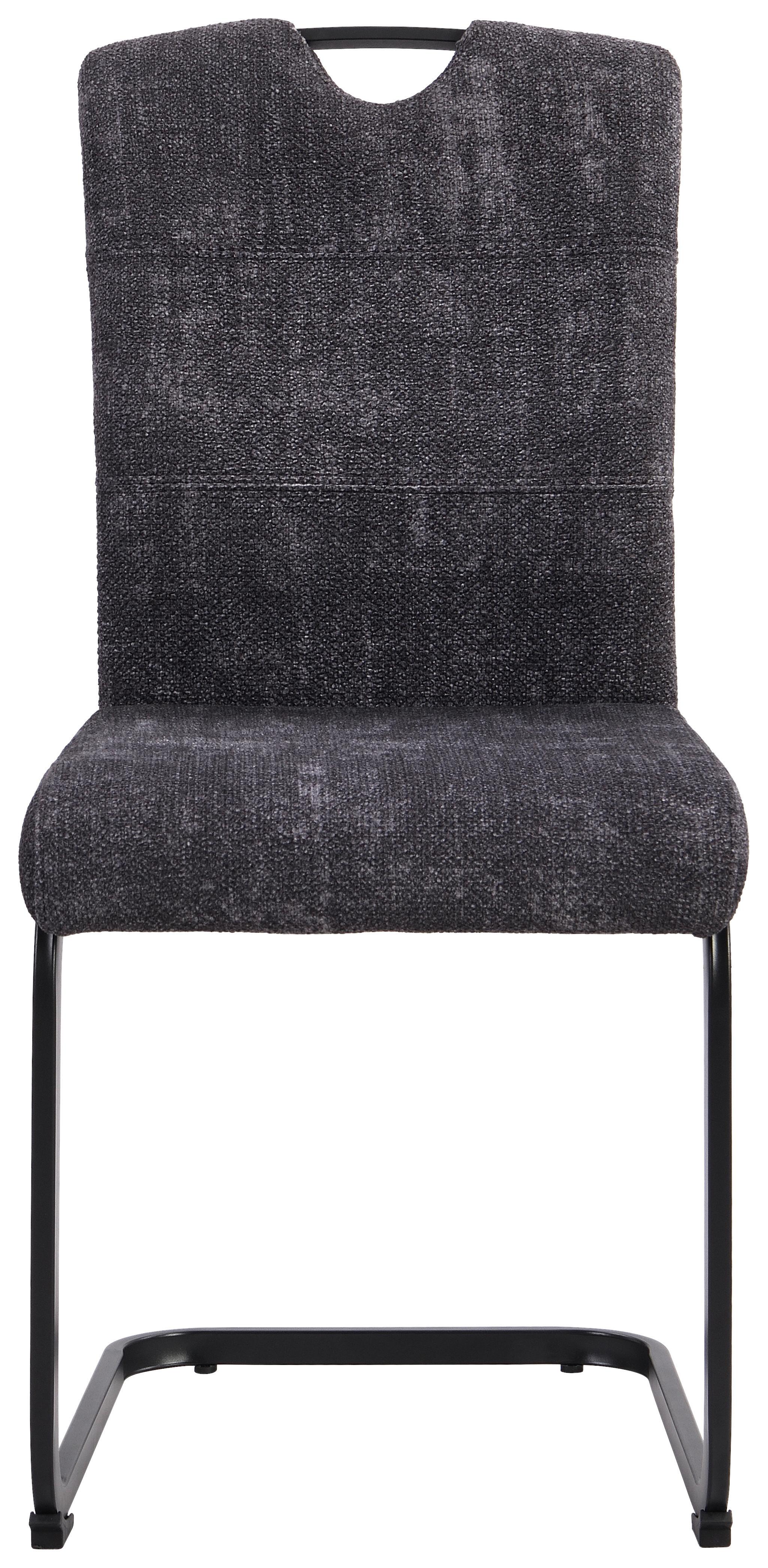 Schwingstuhl Finn in Grau - Schwarz/Grau, MODERN, Textil/Metall (44/95/56cm) - Mömax
