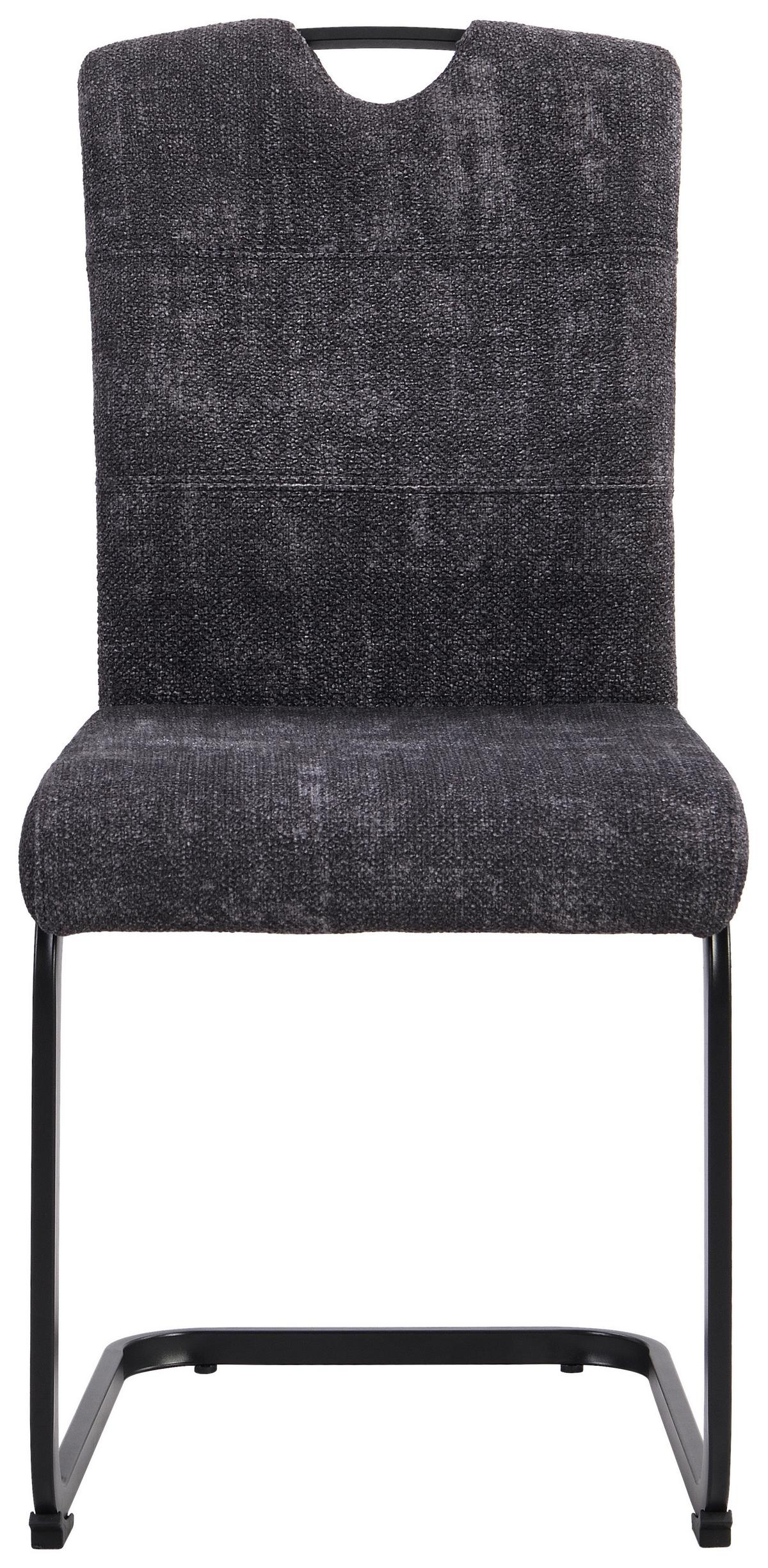 Schwingstuhl Finn in Grau - Schwarz/Grau, MODERN, Textil/Metall (44/95/56cm) - Mömax