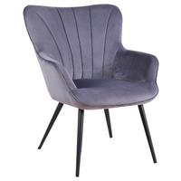 Sessel "Lexi", anthrazit - Anthrazit/Schwarz, Design, Textil/Metall (64/85/68cm) - MID.YOU