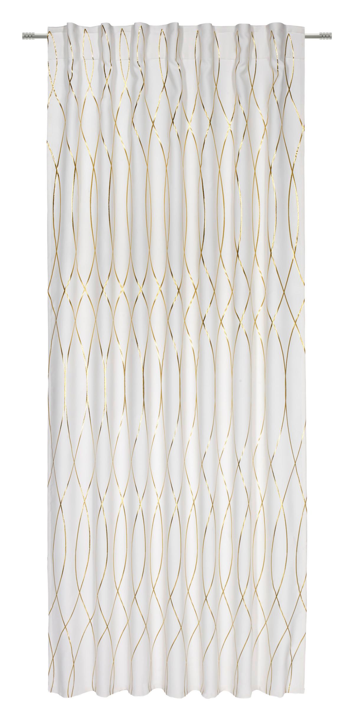 Verdunkelungsvorhang Glamour ca. 140x245cm - Goldfarben/Weiß, LIFESTYLE, Textil (140/245cm) - Modern Living