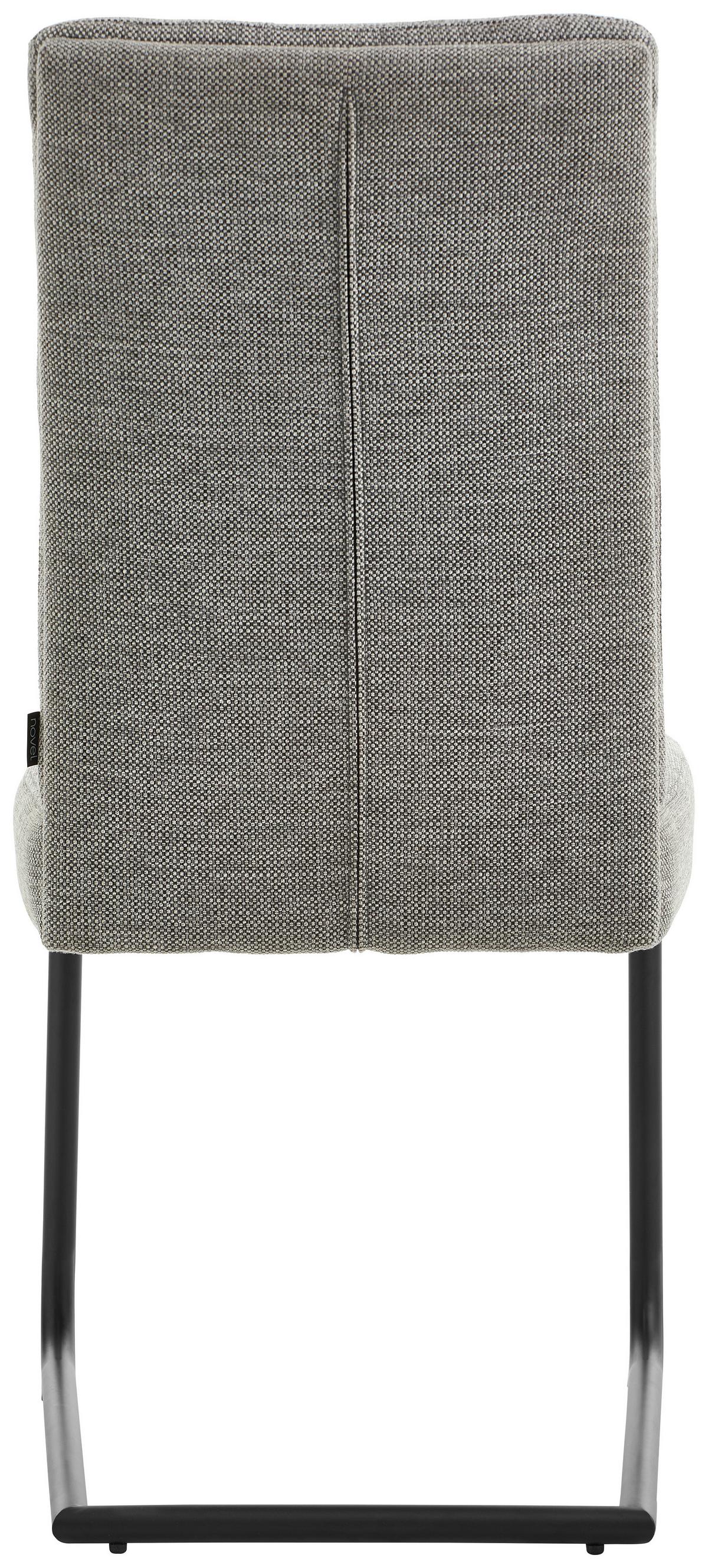 KRZESŁO NA PŁOZIE ROSY - jasnoszary/czarny, Design, metal/tkanina (48/98/63cm) - Novel