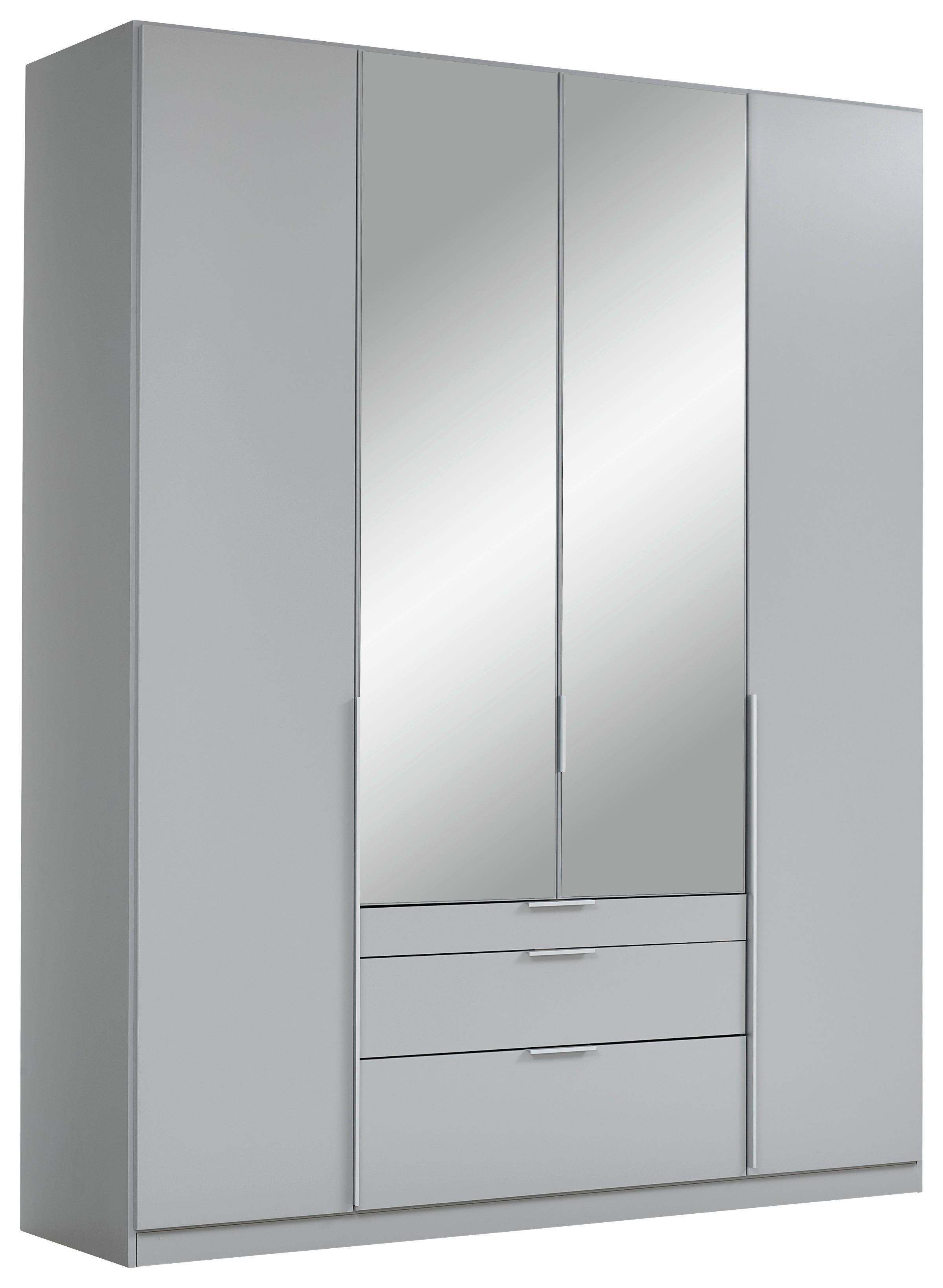 Dulap cu uși rotative ALABAMA - argintiu/gri deschis, Modern, material pe bază de lemn (181/229/54cm)