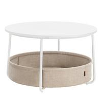 Couchtisch Weiß, Beige, rund - Beige/Weiß, Trend, Holzwerkstoff/Textil (75/75/45cm) - MID.YOU