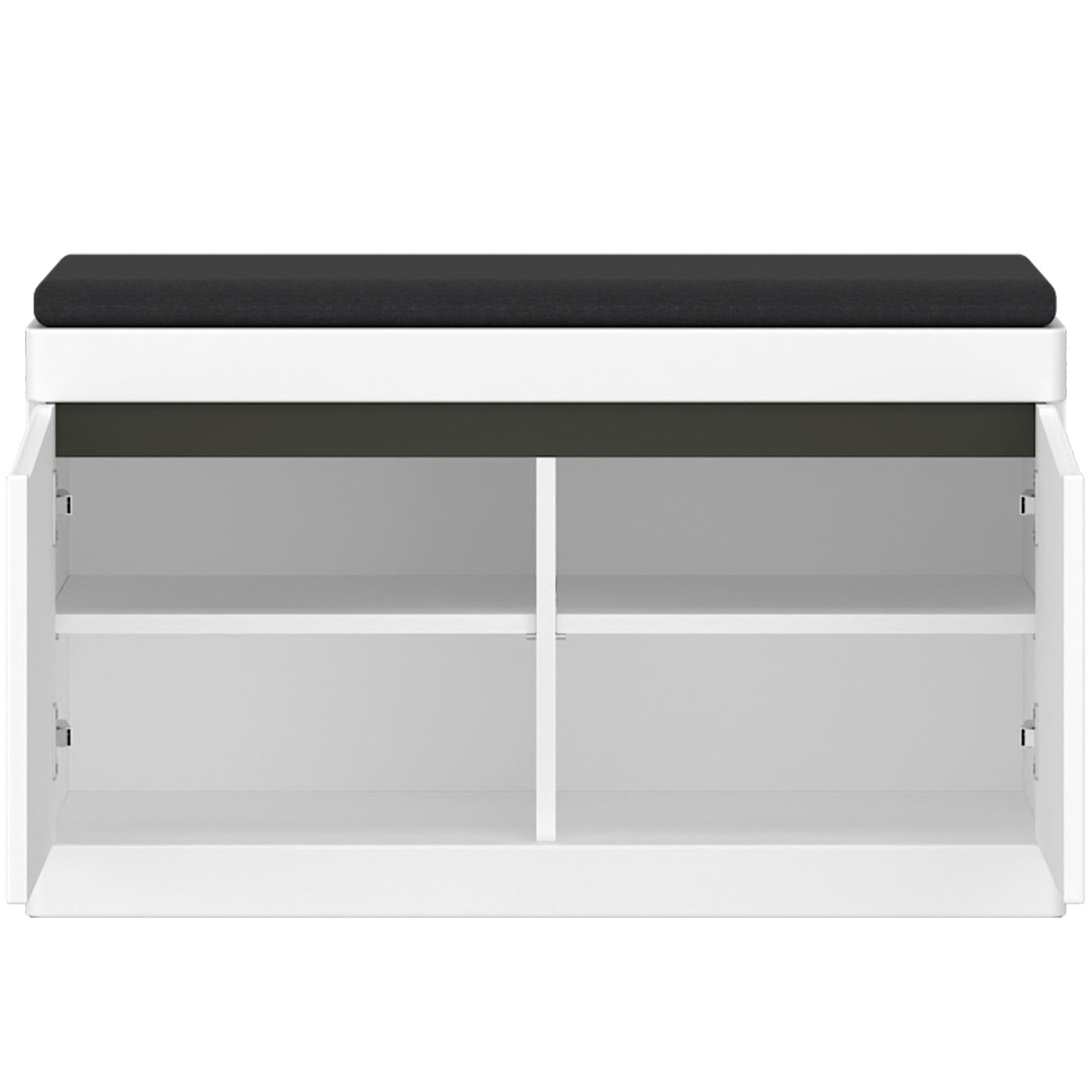 Klupa Turino Neo - bijela/tamno siva, Moderno, drvni materijal/plastika (86/49/40cm) - Modern Living