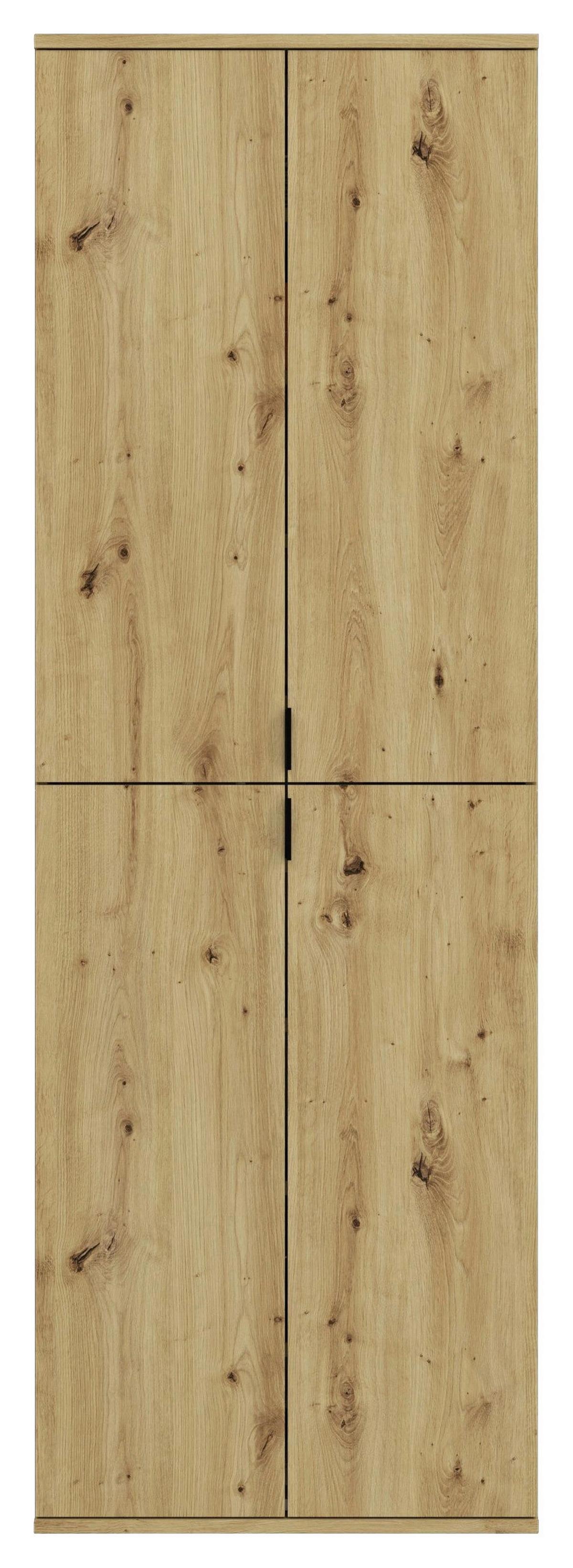 Garderobe Projekt X 4-teilig ca. 213x193 cm Artisan Eiche - KONVENTIONELL, Glas/Holzwerkstoff (213/193/34cm) - MID.YOU