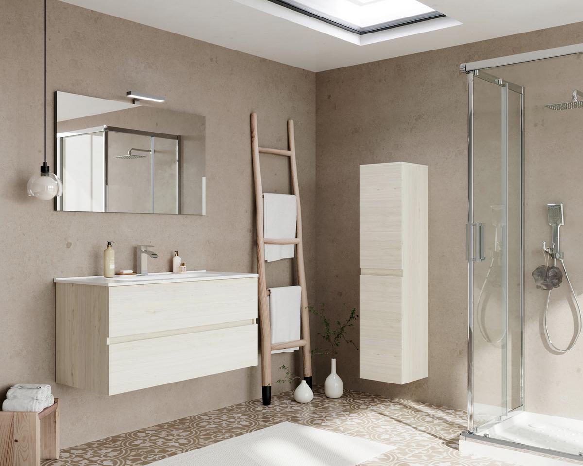 Element Ispod Umivaonika Easy - hrast Bianco/antracit, Moderno, drvni materijal (100/51/46cm)