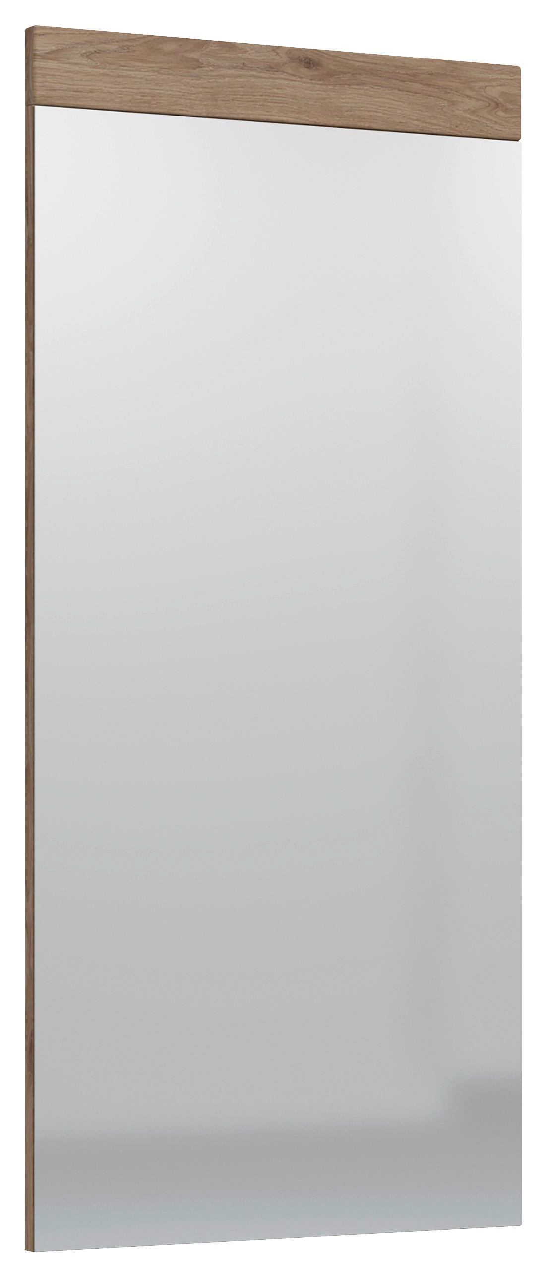 Oglindă ROXY - argintiu/culoare lemn stejar, Design, sticlă/material pe bază de lemn (50/107/1,9cm) - Modern Living