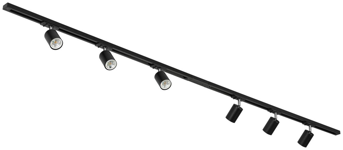 SYSTEM SZYNOWY BINE - czarny/kolor chromowy, Trend, tworzywo sztuczne/metal (210/5,5/14cm) - Novel