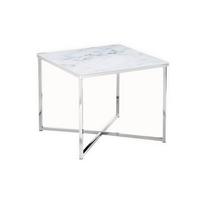 Mizica Marble, Bela - barve kroma/bela, Design, kovina/steklo (50/50/42cm) - Livetastic