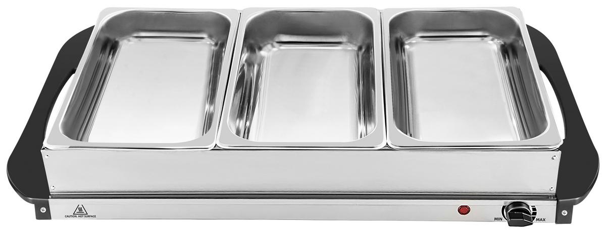 PODGRZEWACZ BUFETOWY SH 4.1 - kolor stalowy/czarny, Basics, metal (64/14/36,4cm) - Silva Homeline