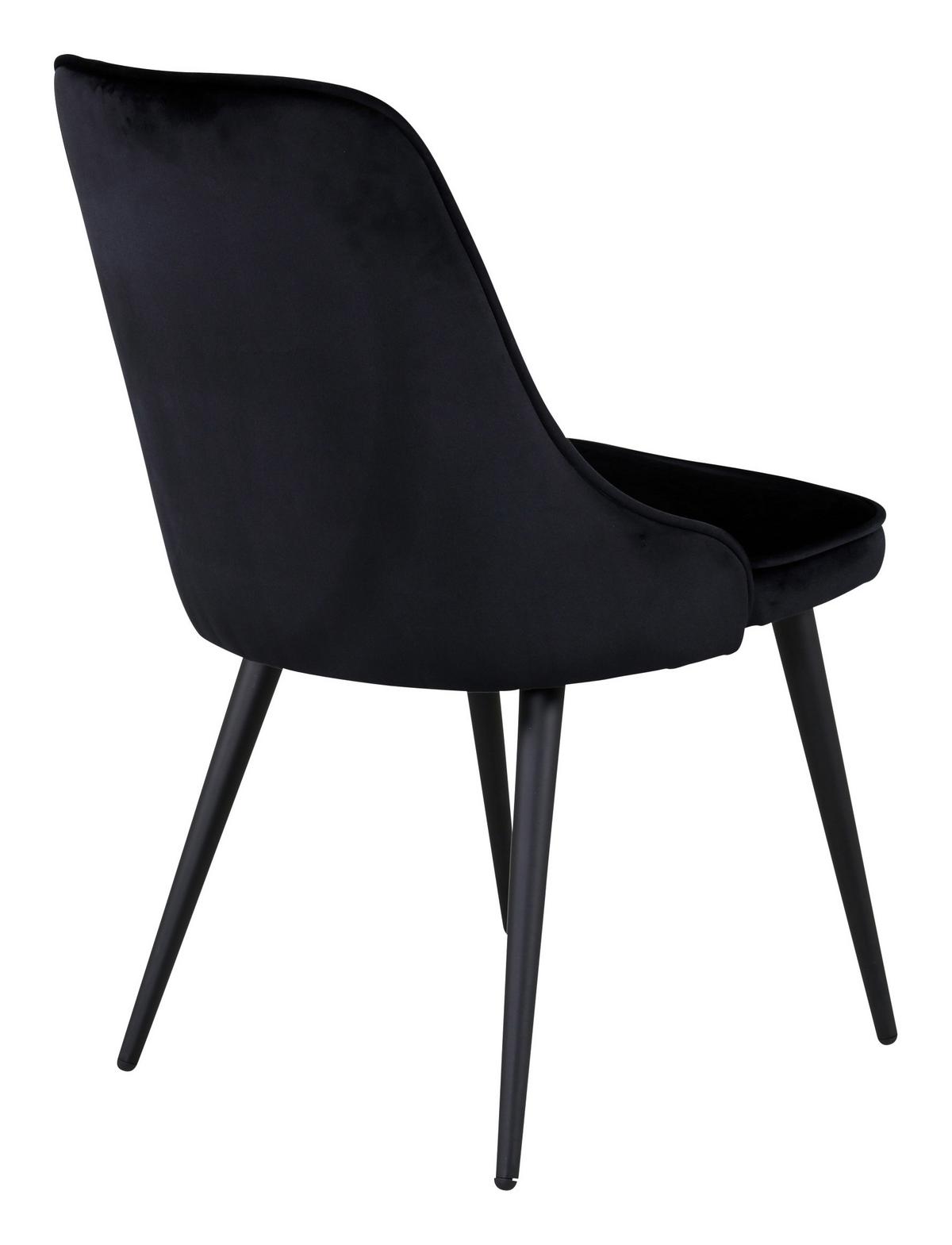 STUHL-SET VELVET DELUXE - Schwarz, Design, Kunststoff/Textil (50/88.5/66cm) - Livetastic