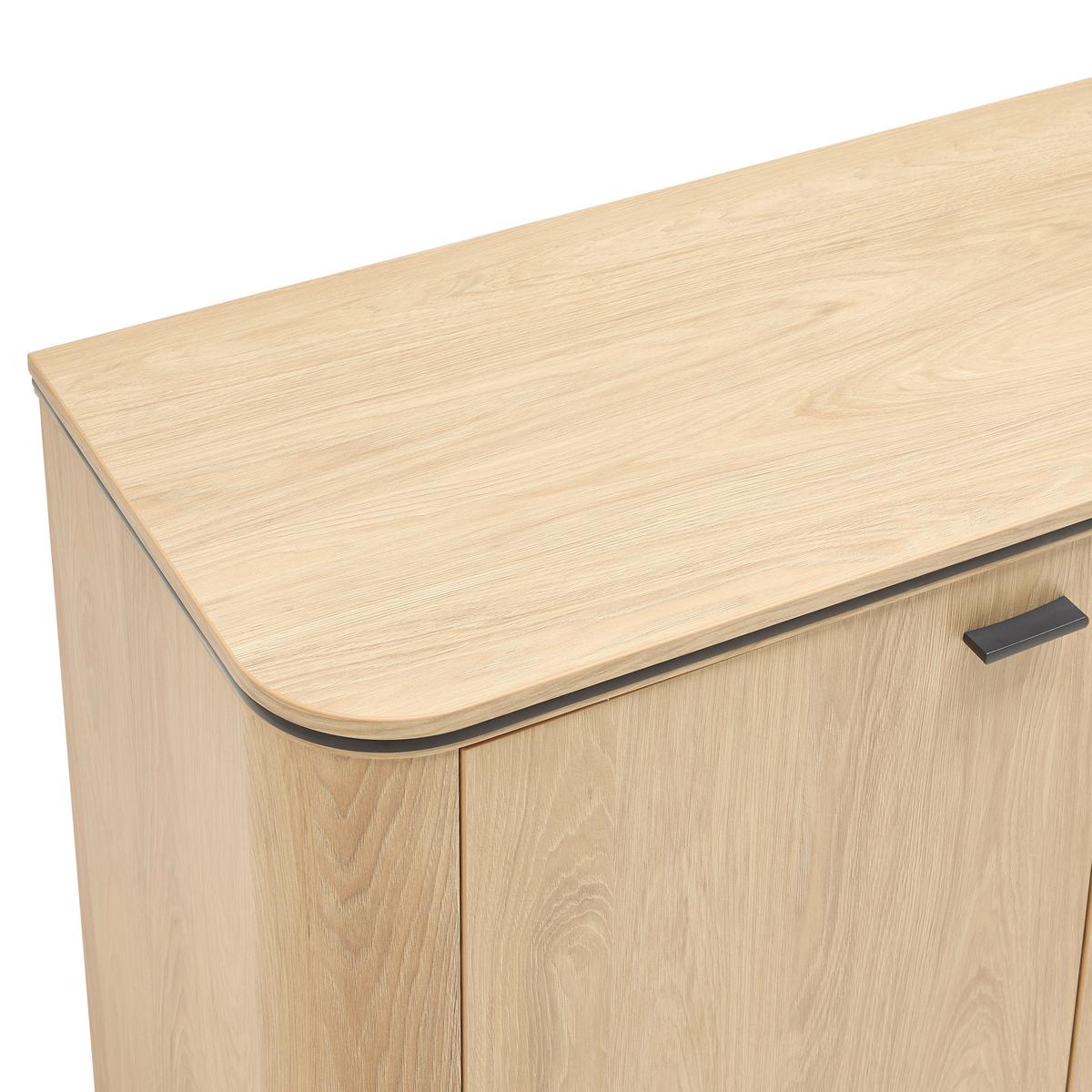 Sideboard Lagos Eichefarben - Eichefarben/Anthrazit, Modern, Glas/Holzwerkstoff (210,2/87,5/42,5cm) - Premium Living