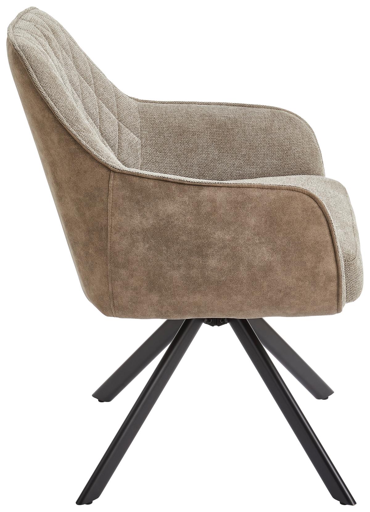 KRZESŁO Z PODŁOKIETNIKAMI JULE - czarny/szary, Modern, metal/drewno (60/87/65cm) - Livetastic