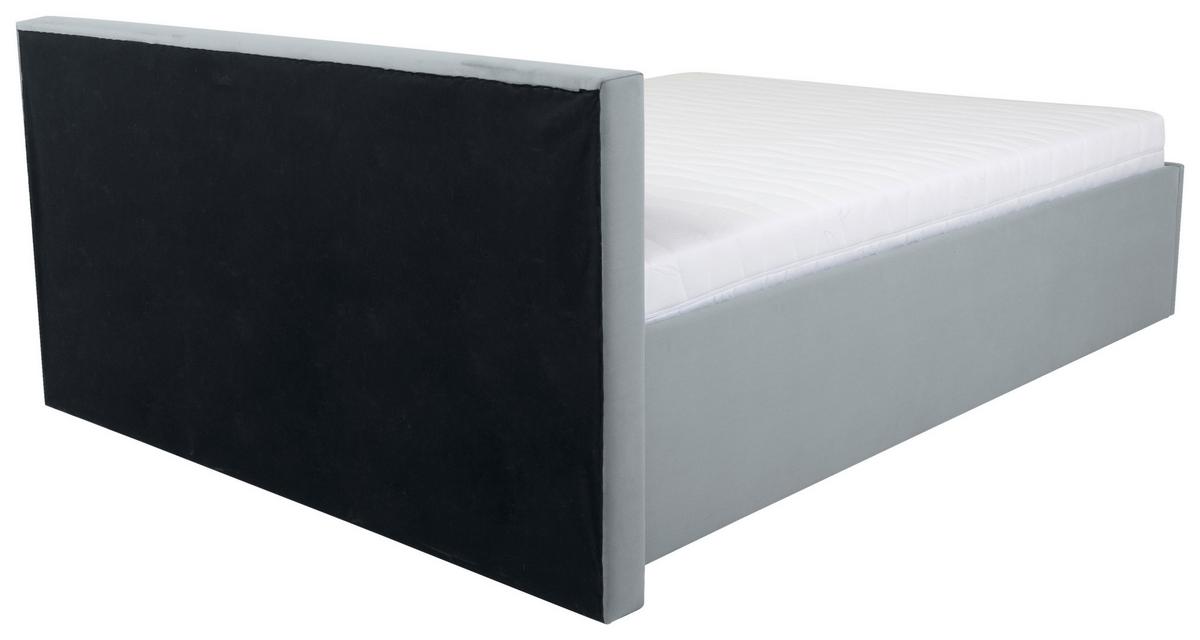 Oblazinjena Postelja Anadia, Siva, 140x200 - barve kroma/siva, Moderno, kovina/tekstil (140/200cm) - MID.YOU