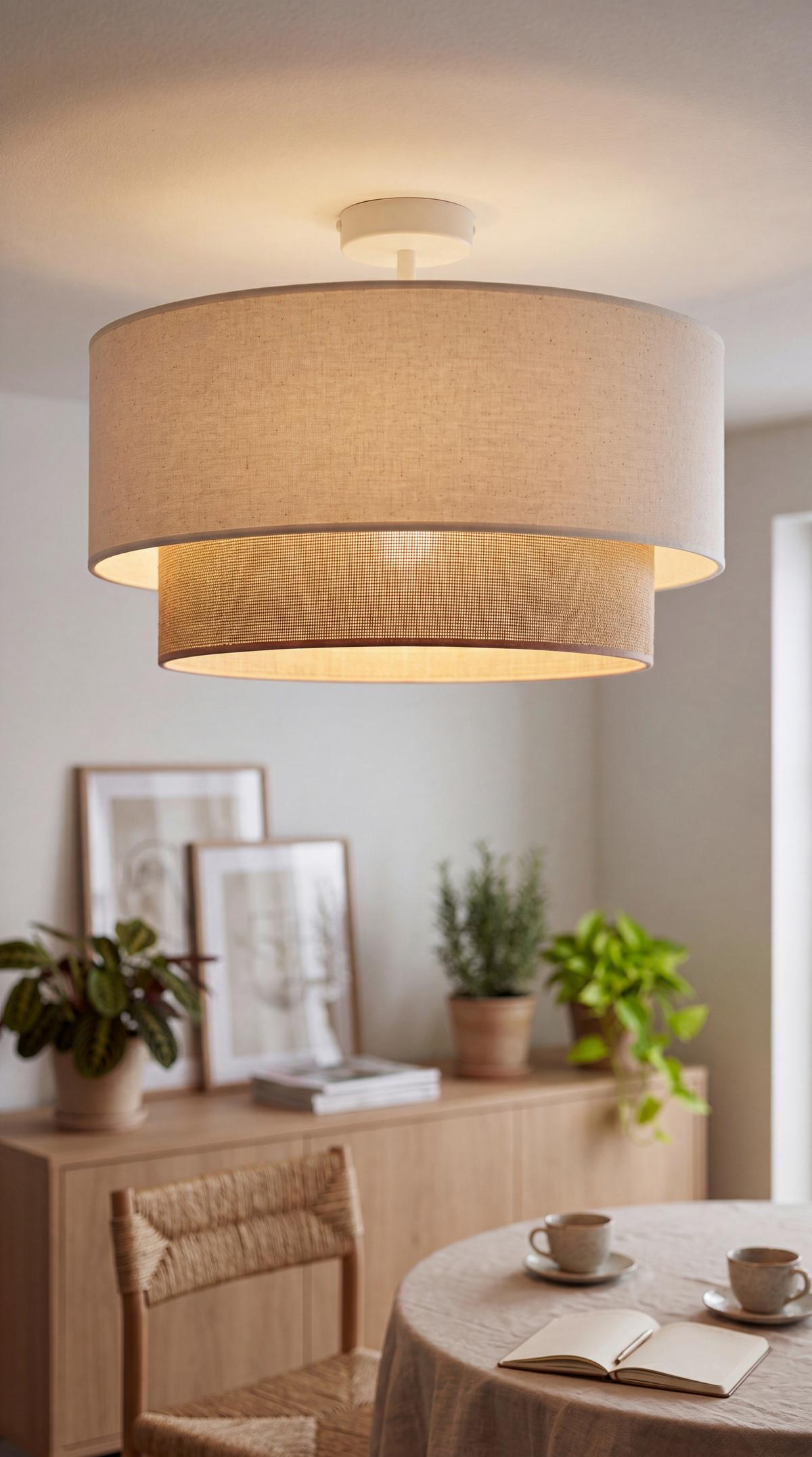 LAMPA SUFITOWA 601078 BOHO - beżowy, Natur, tkanina (45/30cm)