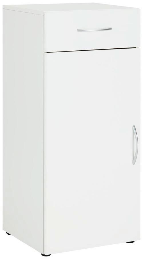 Kommode in Weiss - Weiss/Alufarben, Konventionell, Holzwerkstoff/Kunststoff (45/98/40cm) - Mömax