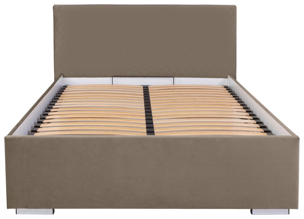 Polsterbett Syntia ca. 120x200 cm Beige - Chromfarben/Beige, MODERN, Holz/Textil (120/200cm) - MID.YOU