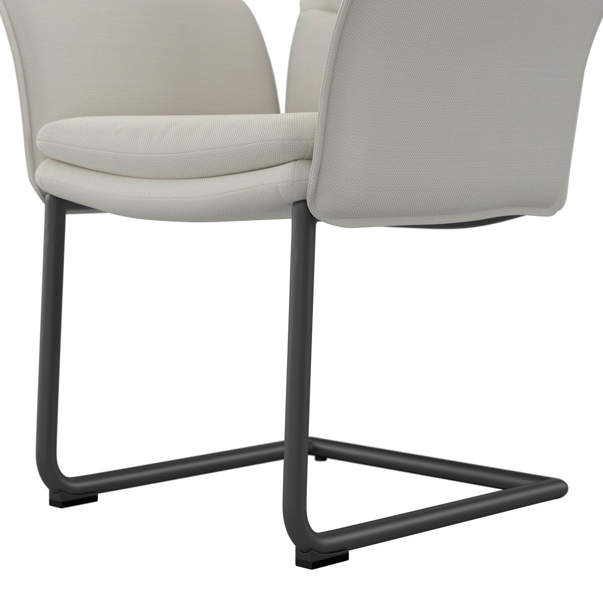 Armlehnstuhl Tonio Weiß Webstoff Gepolstert - Schwarz/Weiß, MODERN, Holz/Textil (64/64/97cm) - Bessagi Home