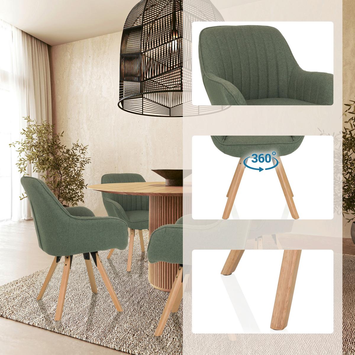 Naslanjač Scandi Soft, Metino Siva - metino siva/barve bukve, Moderno, tekstil/les (56/84/62cm) - MID.YOU