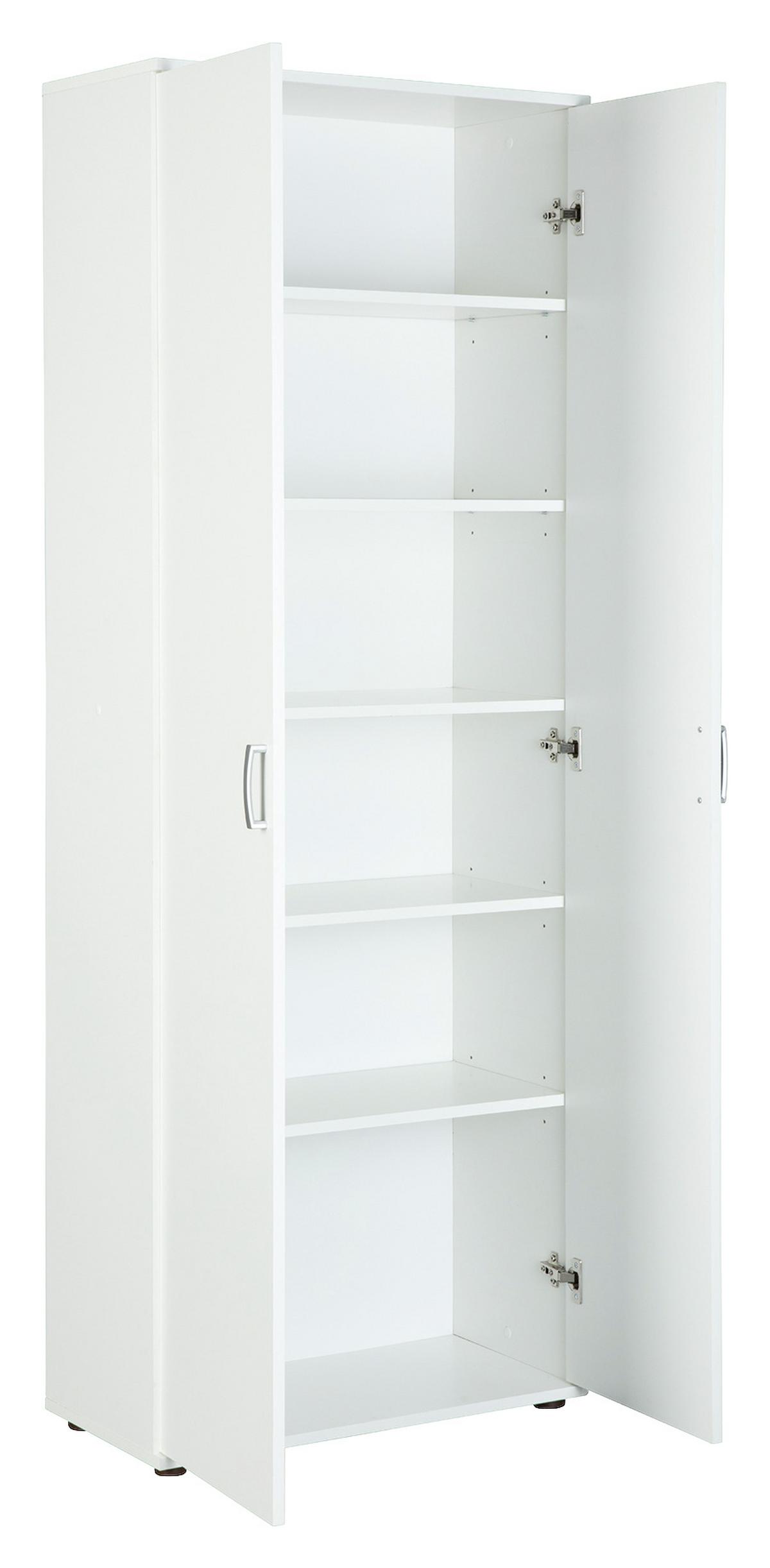 Mehrzweckschrank Arconati Weiß ca. 70x189x34cm - Silberfarben/Schwarz, Basics, Holzwerkstoff/Kunststoff (70/189/34cm) - MID.YOU