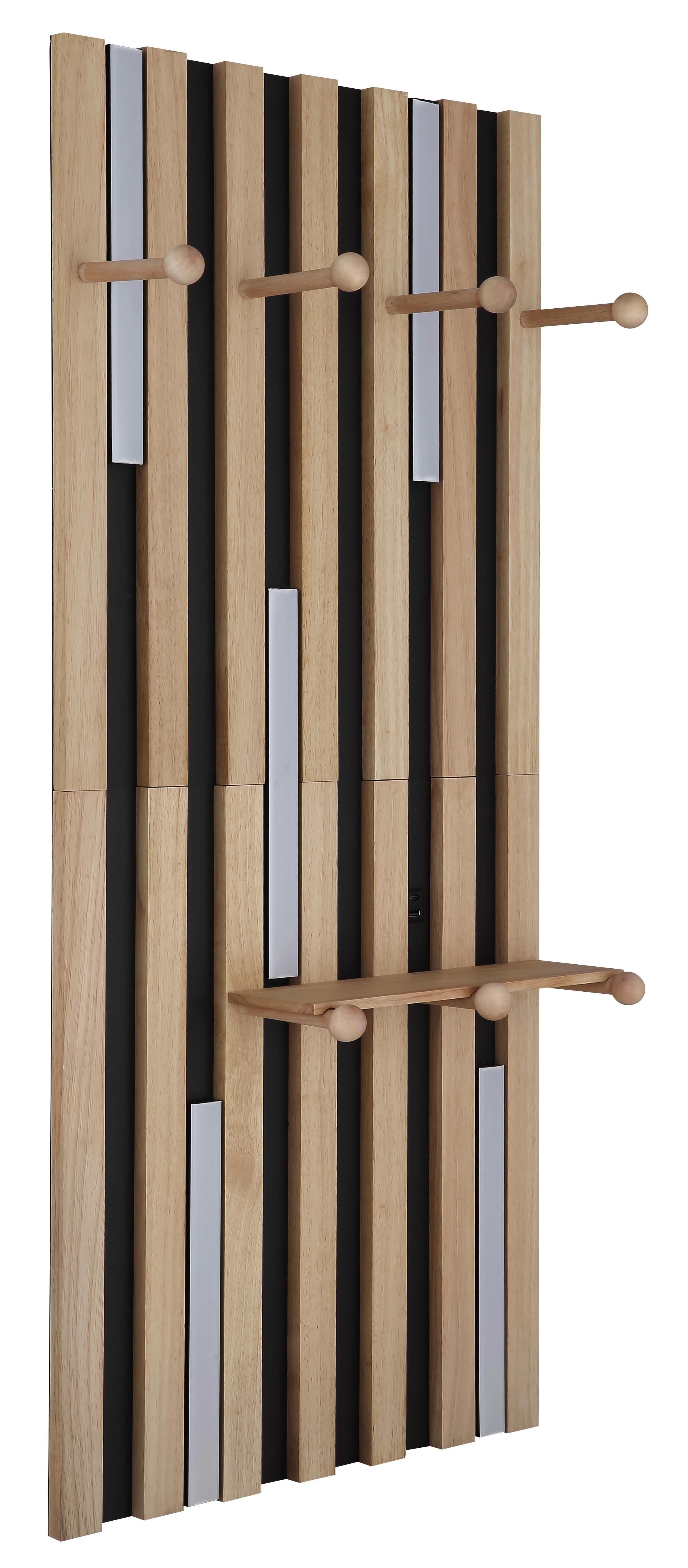 LED-WANDLEUCHTE 78413 DUANE - Weiss/Schwarz, Natur, Holz/Kunststoff (50/110cm) - Globo