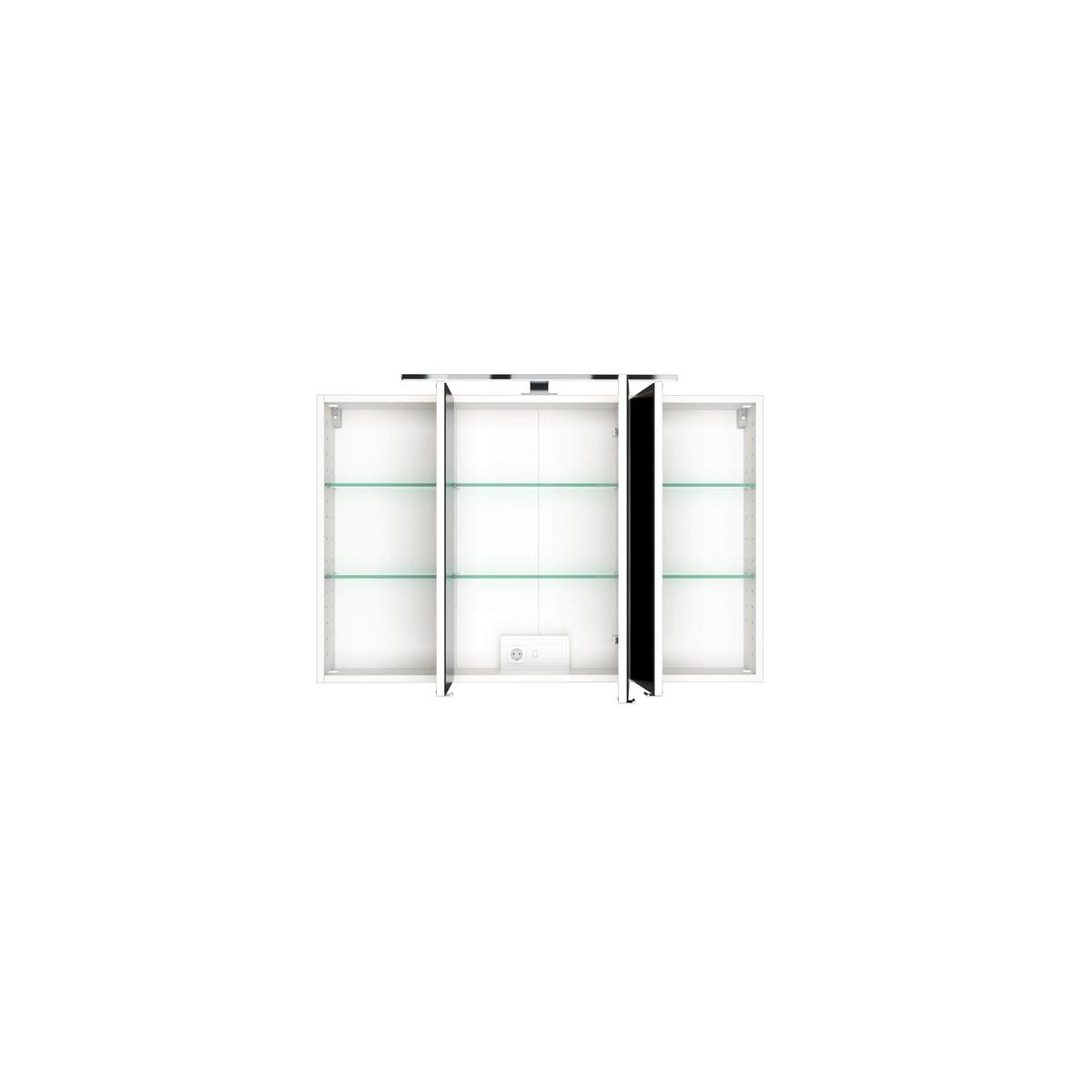 Spiegelschrank Florida in Weiß - Chromfarben/Weiß, MODERN, Glas/Holzwerkstoff (120/64/20cm)