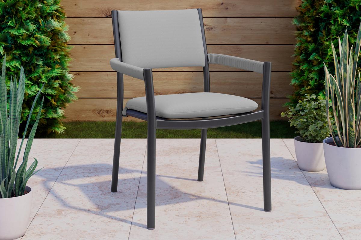 Gartenstuhl Hanoi Anthrazit - Anthrazit, MODERN, Textil/Metall (57/84/60cm) - Mömax