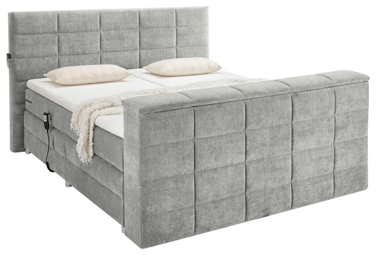 Boxspringbett Denver Schlamm ca. 180x200 cm mit Topper - Schlammfarben, KONVENTIONELL, Textil (180/200cm) - Carryhome