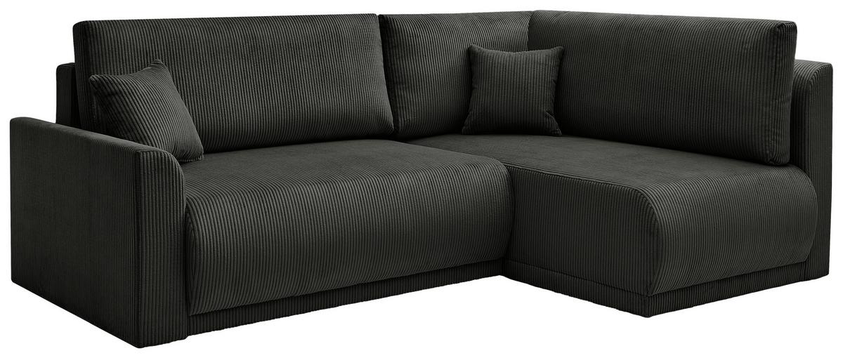 Kutna Garnitura Kim - crna, Moderno, drvo/tekstil (233/160cm) - Modern Living