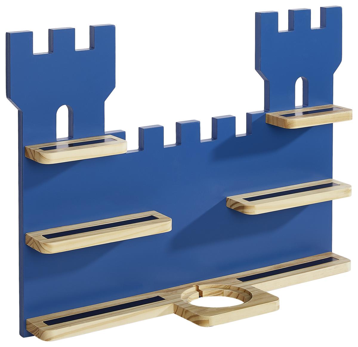 REGAŁ ŚCIENNY K011 - TREND - - kolor naturalny/niebieski, Trend, materiał drewnopochodny/drewno (56/43/15cm) - Ben'n'jen