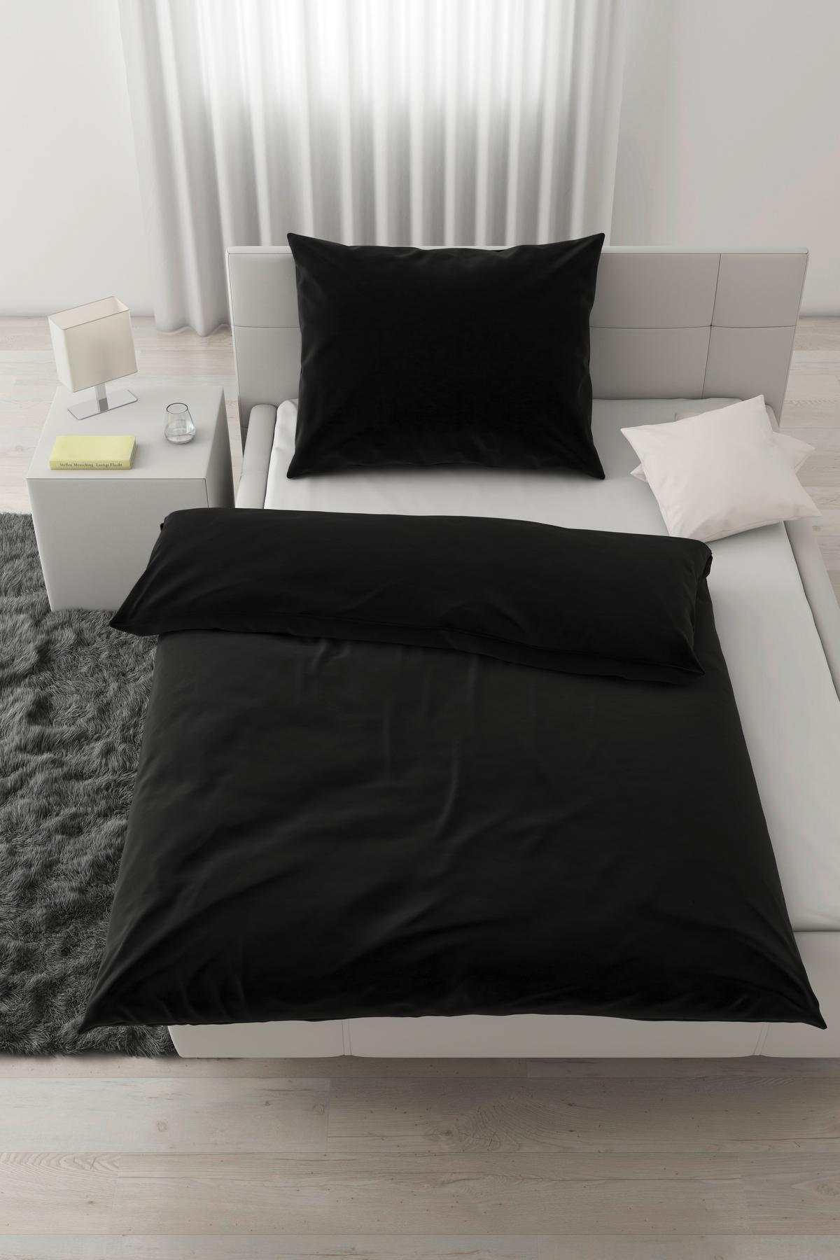 Bettwäsche Iris in Schwarz ca. 160x210cm - Schwarz, Modern, Textil (160/210cm) - Modern Living