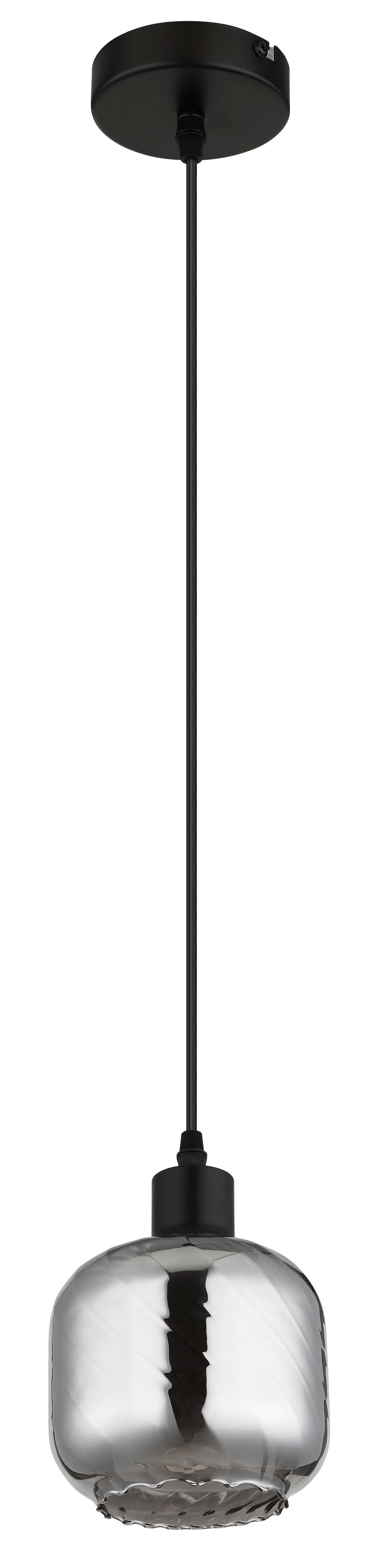 HÄNGELEUCHTE 15754H  XIA - Opal/Schwarz, Design, Glas/Kunststoff (14/120cm) - Globo