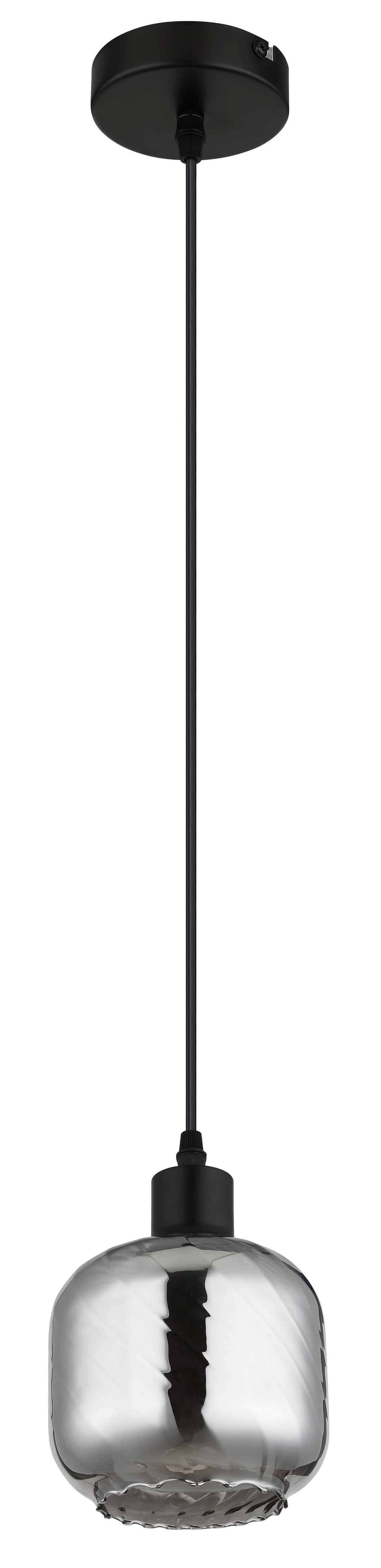 HÄNGELEUCHTE 15754H  XIA - Opal/Schwarz, Design, Glas/Kunststoff (14/120cm) - Globo