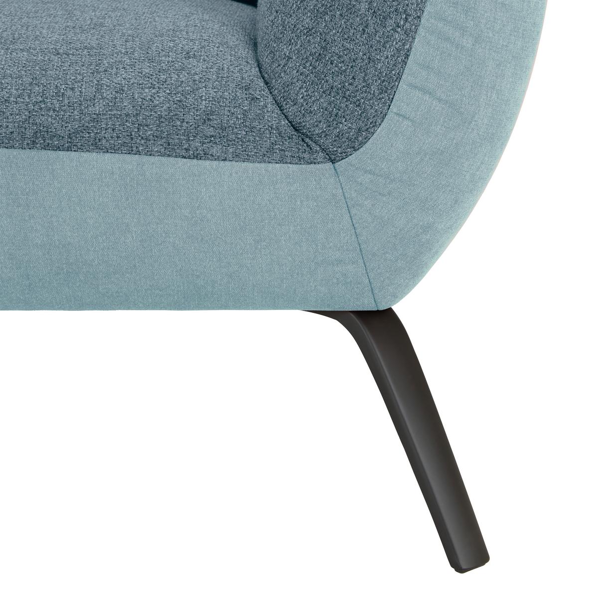 Bigsofa Trendy Hellblau - Schwarz/Hellblau, MODERN, Holzwerkstoff (260/93/124cm) - Premium Living