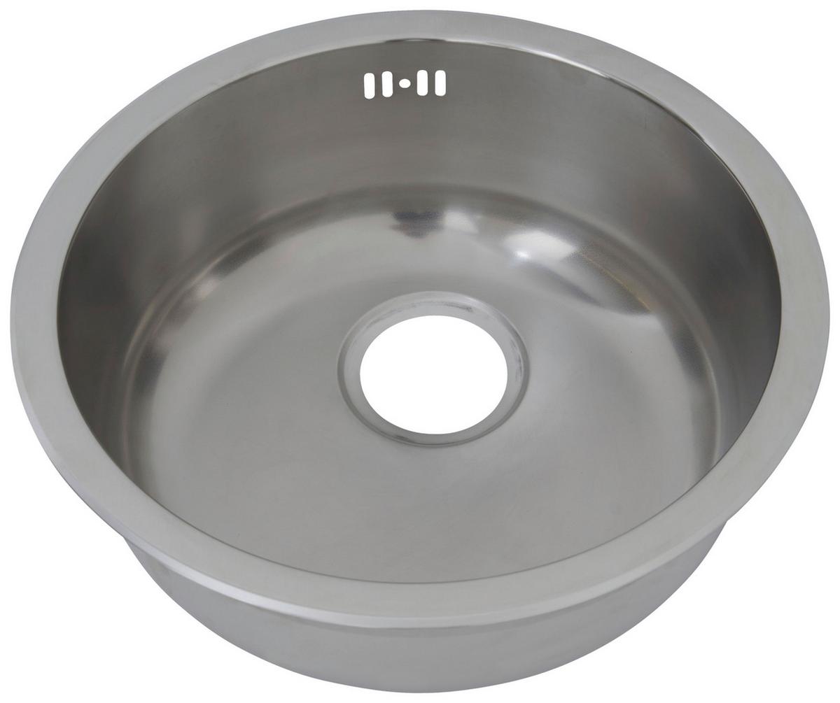 Einzelbecken Portland ca. 44,6/17/44,6 cm Edelstahl - Edelstahlfarben, Trend, Metall (44,6/17/44,6cm) - Respekta