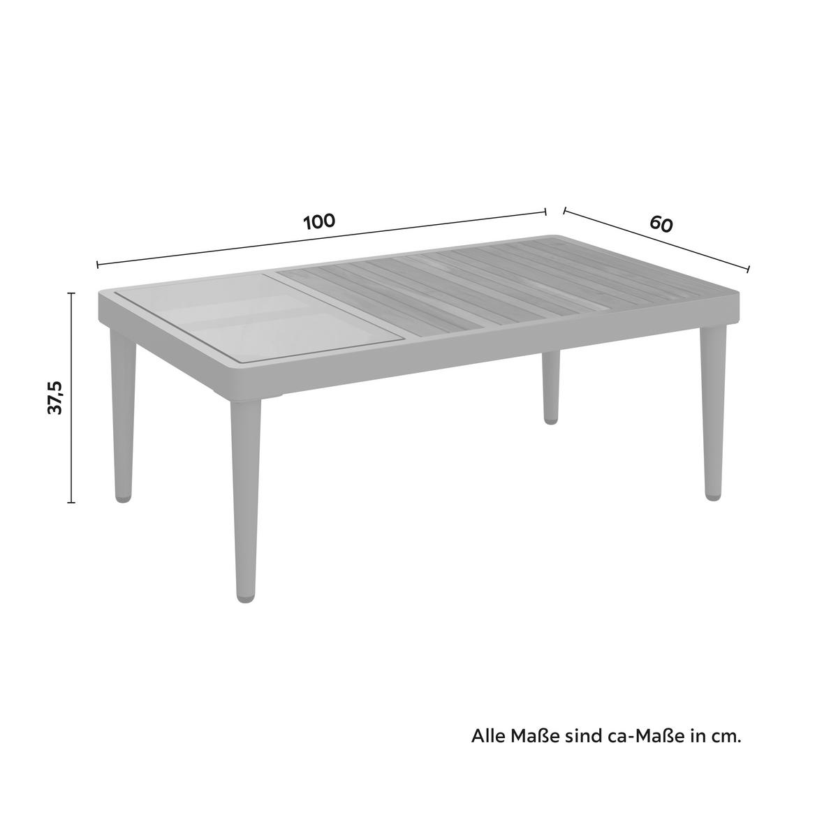 Kerti Garnitúra Sunny - tíkfa/szürke, Modern, fa/fém (186/73/76cm) - Mömax