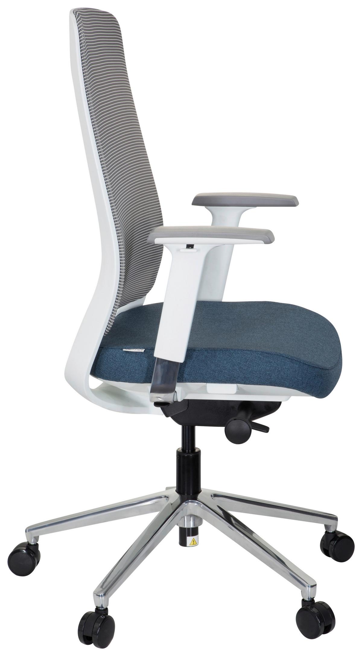 Pisarniški Stol Chiaro T1 White, Modra, Siva - modra/siva, Moderno, kovina/umetna masa (67/118/63cm) - MID.YOU