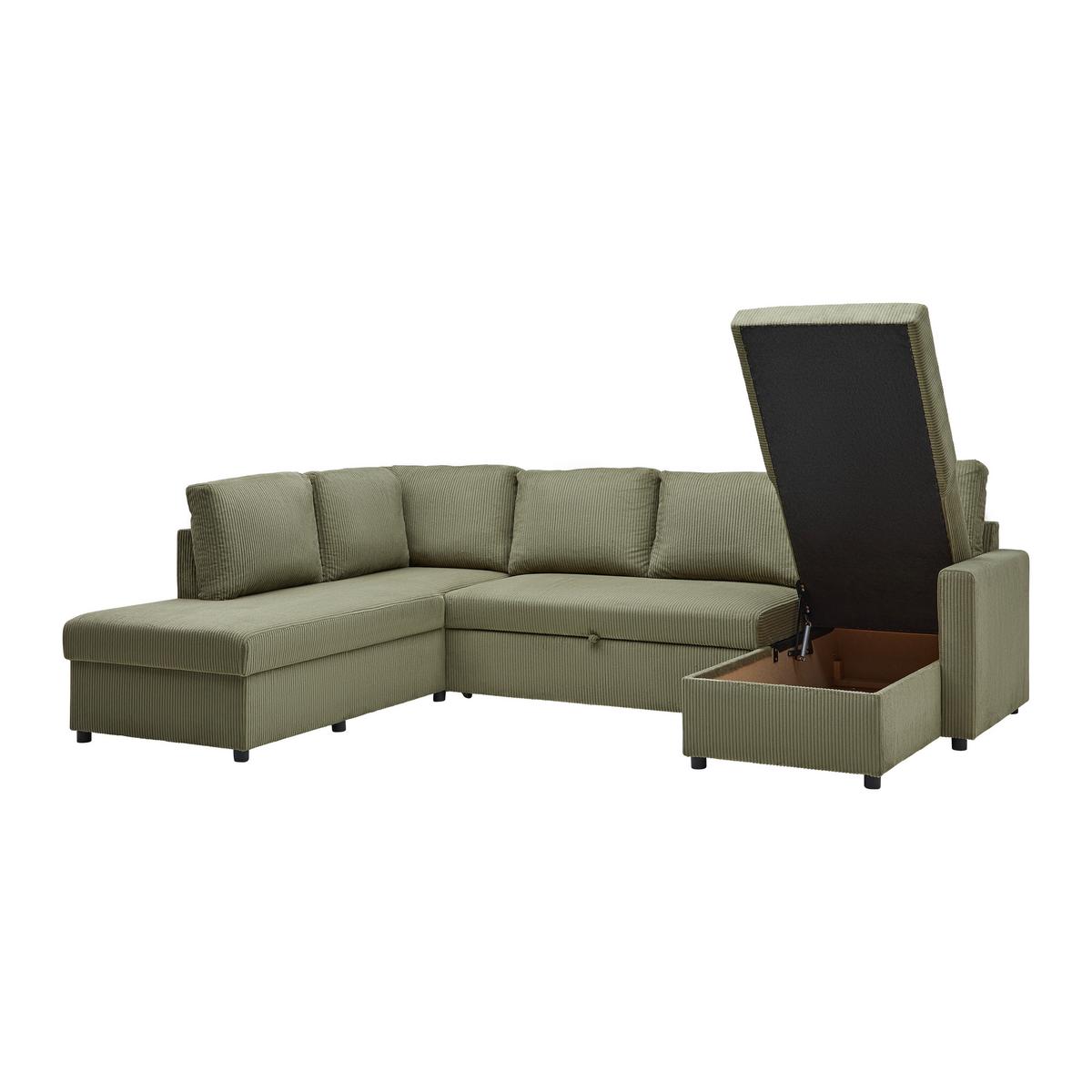 Sarokkanapé Martina - zöld, Modern, faalapú anyag/textil (204/276/146cm) - Mömax