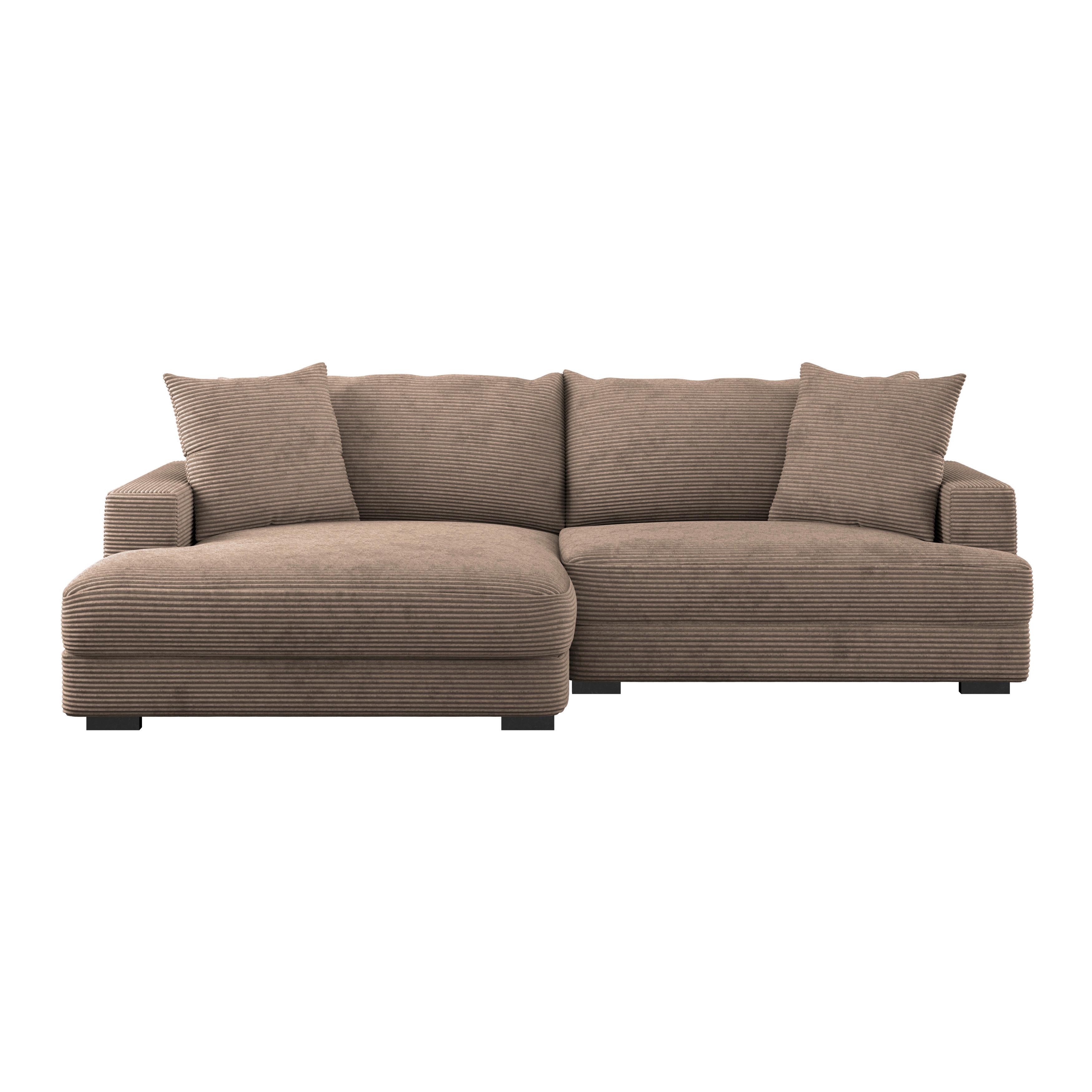Ugaona Garnitura Pelle - bežbraon/crna, Moderno, tekstil (180/265cm)
