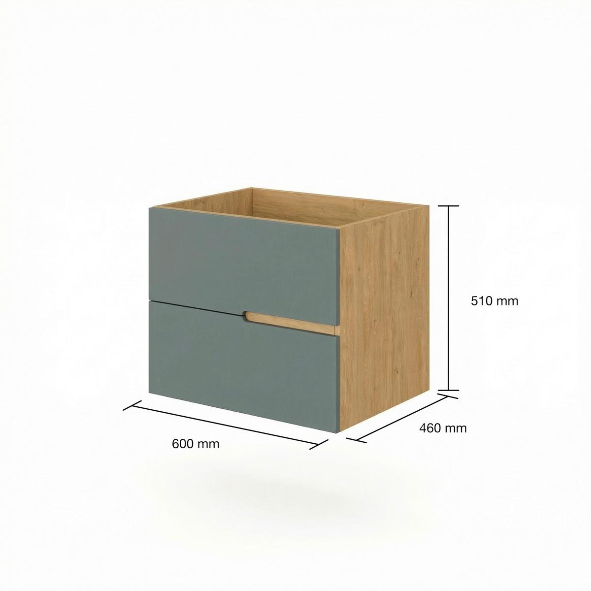 Bază pentru lavoar Eva - stejar sălbatic, Modern, material pe bază de lemn (60/51/46cm)