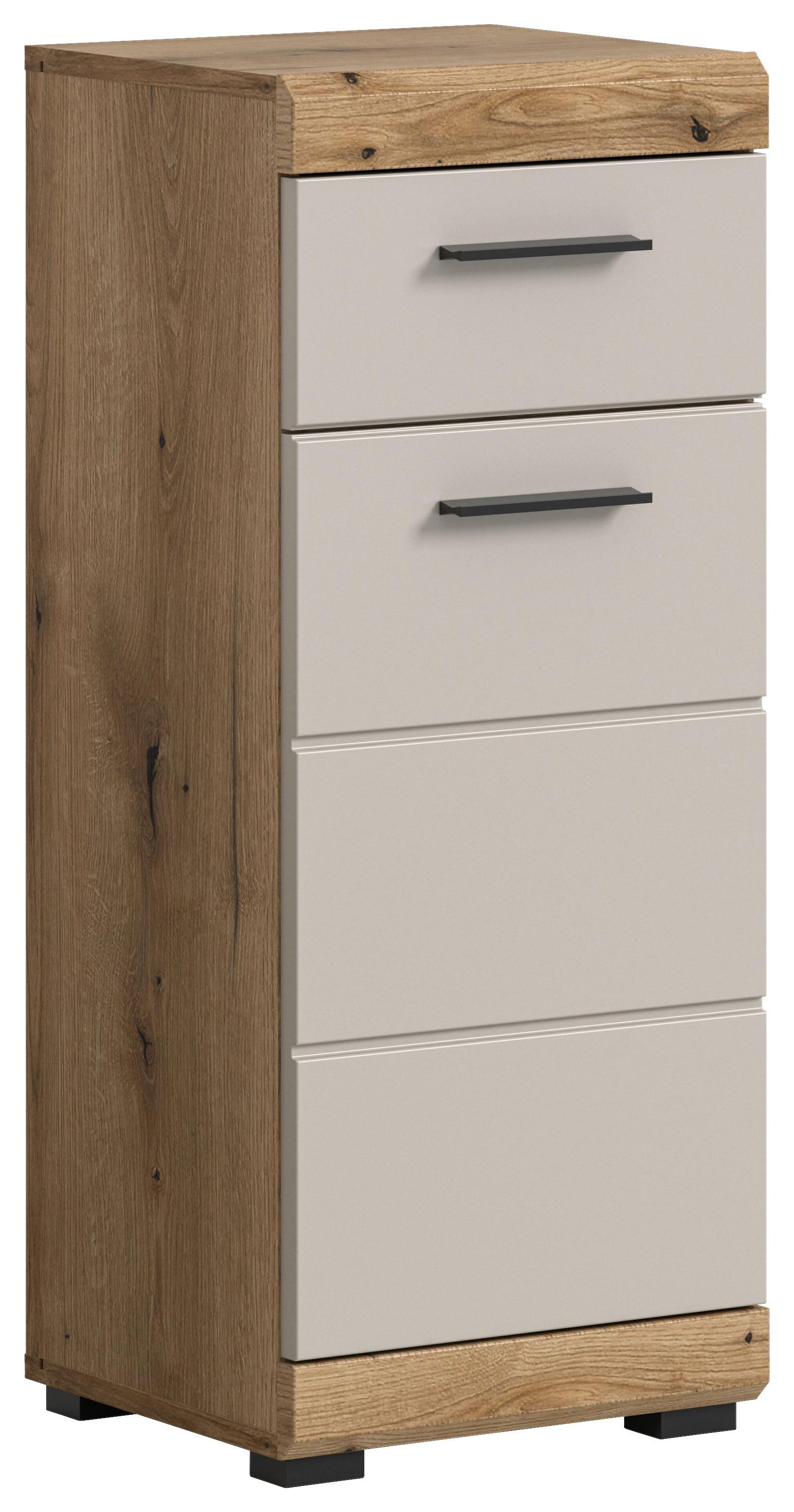 Midischrank Scout ca. 37x88x31 cm Kaschmir - Kaschmir/Schwarz, MODERN, Holzwerkstoff/Kunststoff (37/88/31cm) - MID.YOU