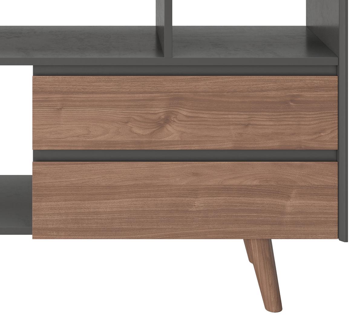 PLAYBOY Standregal Victoria ca. 110x97 cm Walnussfarben - Walnussfarben, KONVENTIONELL, Holz/Holzwerkstoff (110/97,4/38cm) - Playboy