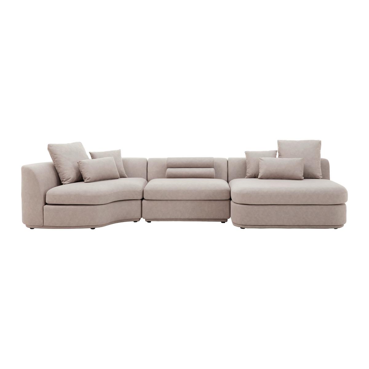 Kutna Garnitura Anna - bijela/bež, Moderno, tekstil/drvo (360/71/134cm) - Bessagi Home