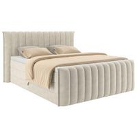 Boxspringbett Lina Beige ca. 160x200cm - Beige, KONVENTIONELL, Holz/Holzwerkstoff (160/200cm) - Premium Living