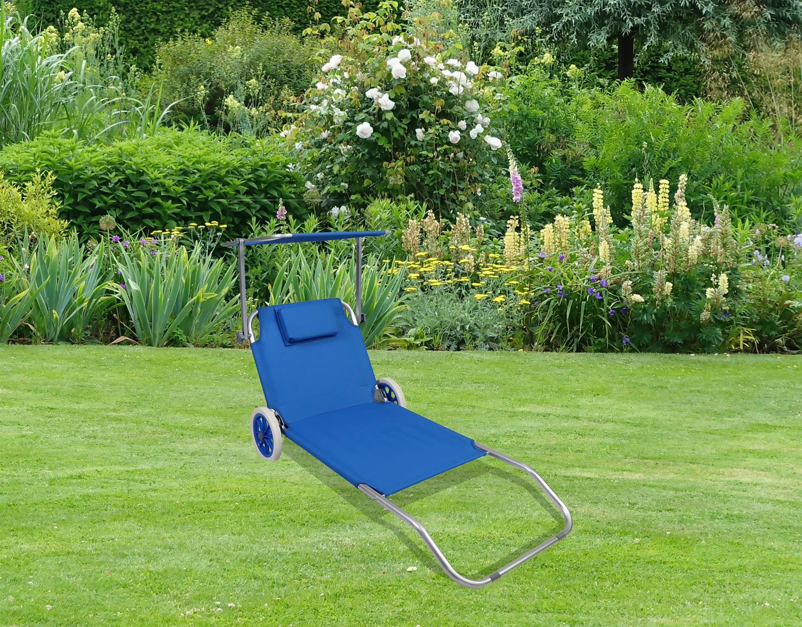 Ležaljka Rollbar - plava, Basics, metal/tekstil (150/80/52cm) - Gardenson