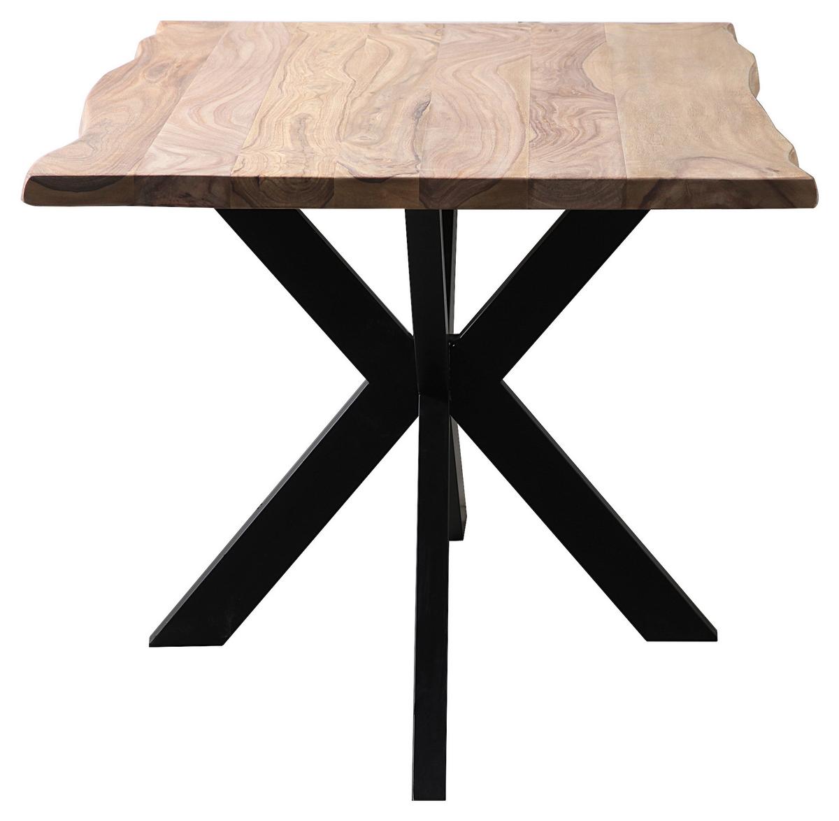 Esstisch Amon Braun/Schwarz - noir/marron, Natur, métal/bois (140/85/77cm) - Mömax
