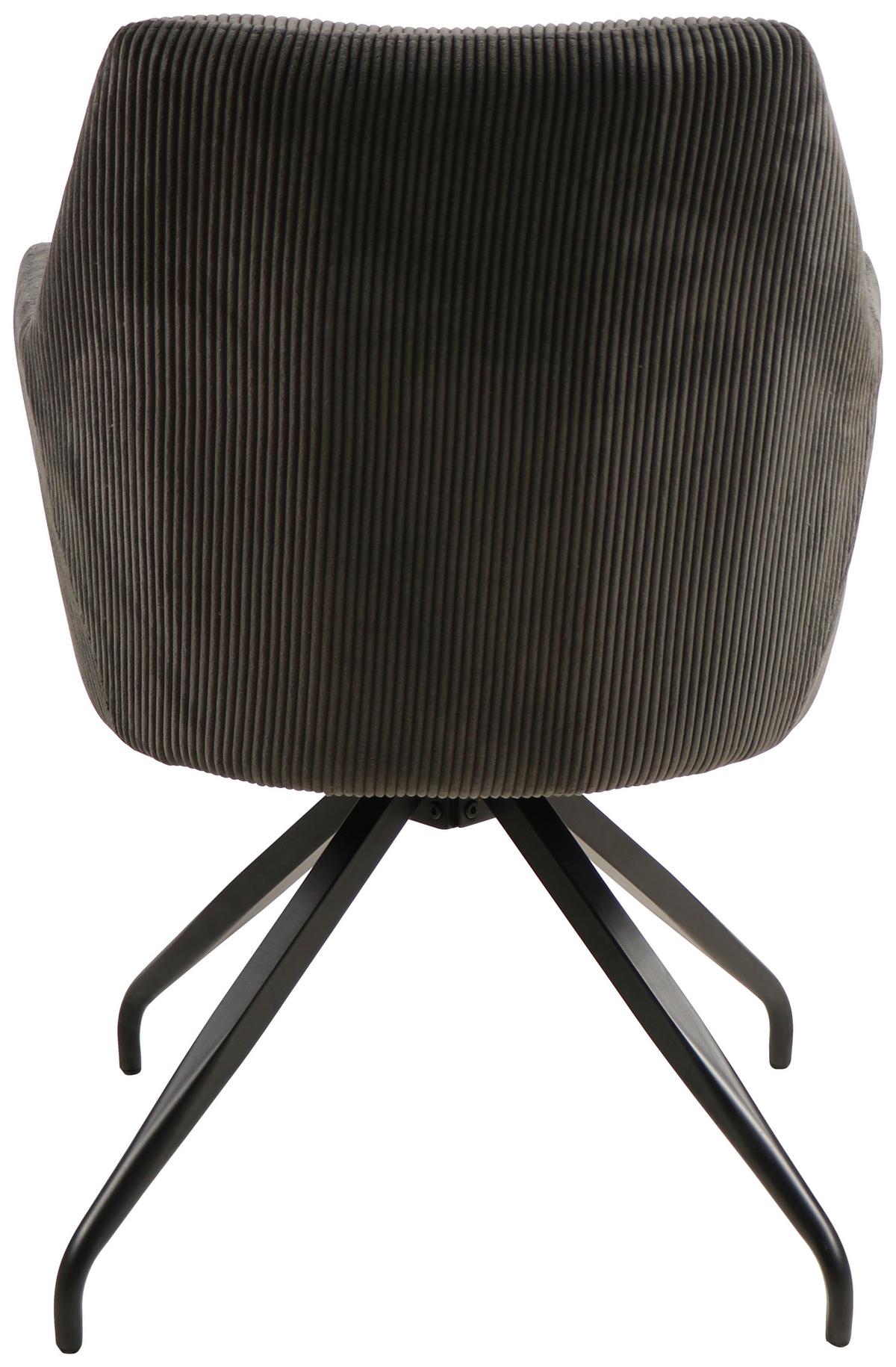 KRZESŁO Z PODŁOKIETNIKAMI JEANETTE - czarny/szary, Modern, metal/drewno (57/86/65cm) - MID.YOU