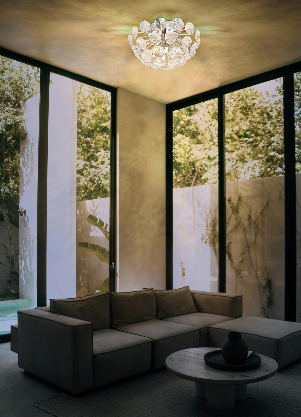 DECKENLEUCHTE 16047DC VIRINA - Klar/Chromfarben, Konventionell, Glas/Metall (39/22cm) - Globo