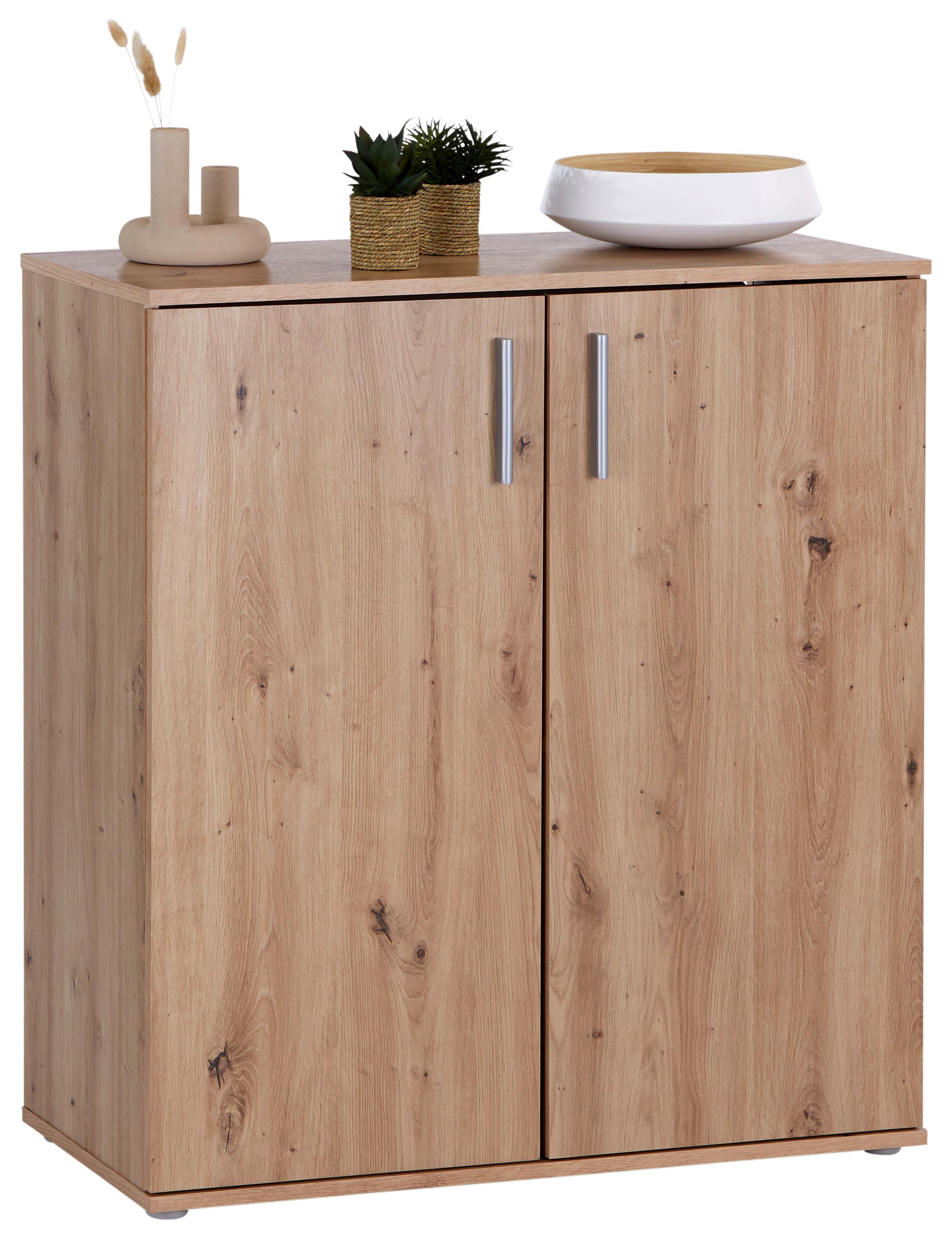 Komoda Ina 01 - barve aluminija, Moderno, umetna masa/leseni material (88,2/94,8/38,3cm) - Modern Living