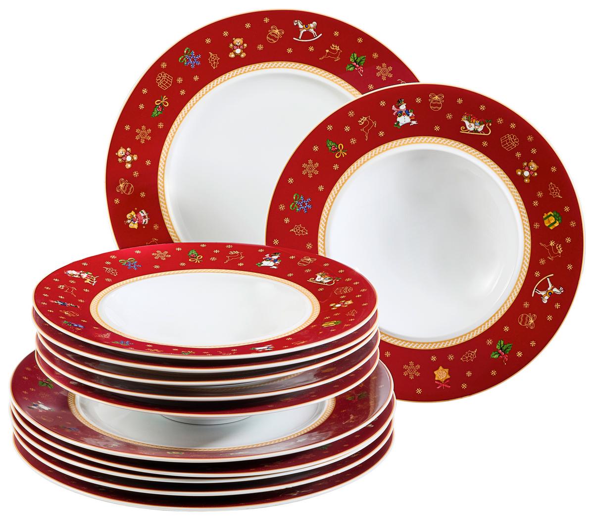 ZASTAWA STOŁOWA CHRISTMAS TOYS - czerwony, Konventionell, ceramika - X-Mas